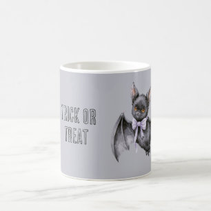 Caneca De Café Trick or Treat Morcego Preto