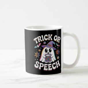 Caneca De Café Trick Ou Speech Retro Slp Halloween Terapia De Fal