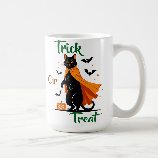Caneca De Café Trick ou Tratar Black Cat Specialty Mug (Direita)