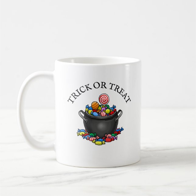 Caneca De Café Trick ou Tratar Caldeirão Docente (Esquerda)
