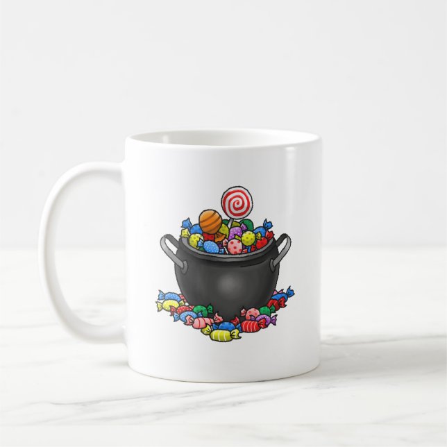 Caneca De Café Trick ou Tratar Caldeirão Docente (Esquerda)