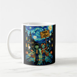 Caneca De Café Trick ou Tratar Zombies - Van Gogh Starry Hallowee