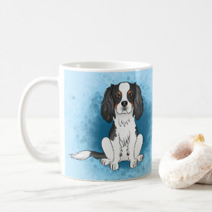 Caneca De Café Tricolor Cavalier King Charles Spaniel Dog Azul