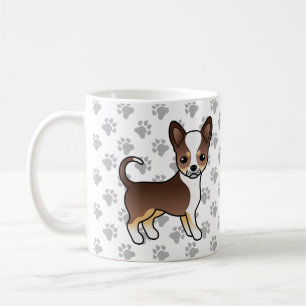 Caneca De Café Tricolor Chocolate Casaco Suave Chihuahua & Paws