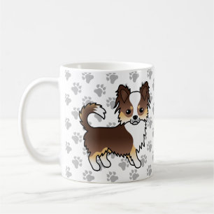 Caneca De Café Tricolor de chocolate Cão e patas longos Casaco C