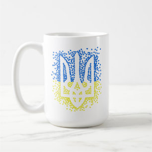 Caneca De Café Tridente de emblem ucraniano trizub espalhando cor