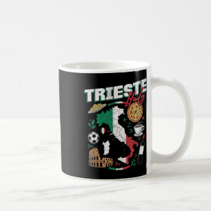 Caneca De Café Trieste Itália Italia Bandeira Italiana Mapa Lembr