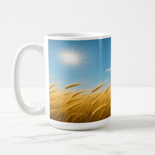 Caneca De Café Trigo de Verão e Céu Azul (Esquerda)