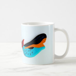 caneca de café triguenha azul da sereia
