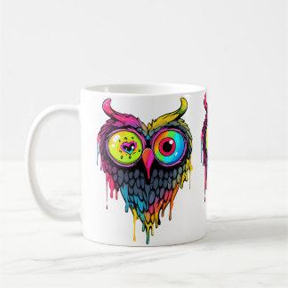 Caneca De Café Triippy Party Edm Owl Music Lover