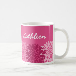 Caneca De Café Trilha bonito rosa com nome