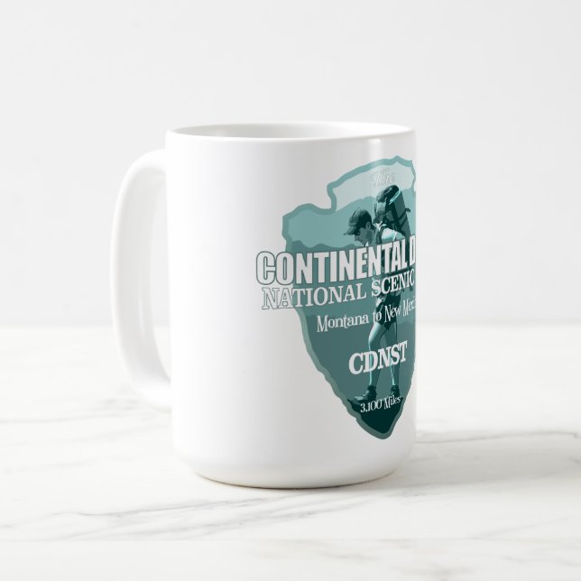 Caneca De Café Trilha de divisão continental (flecha T) (Frente Esquerda)