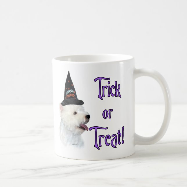 Caneca De Café Trilha de Terrier Branco da Highland Ocidental (Direita)