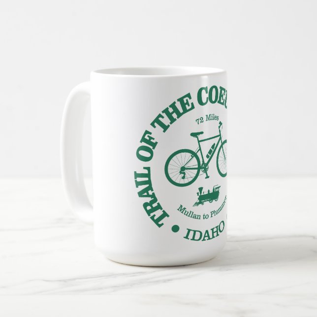 Caneca De Café Trilha do Coeur d'Alene (ciclismo) (Frente Esquerda)