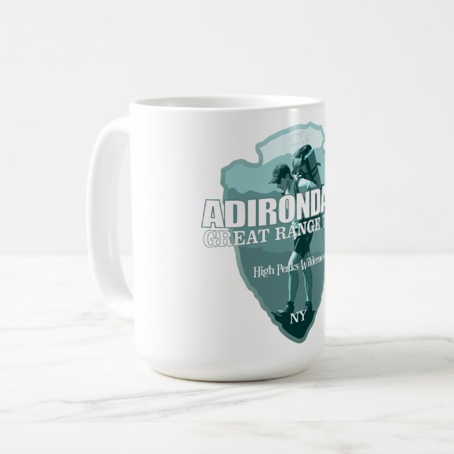 Caneca De Café Trilha do Intervalo do Excelente Adirondack (seta  (Frente Esquerda)