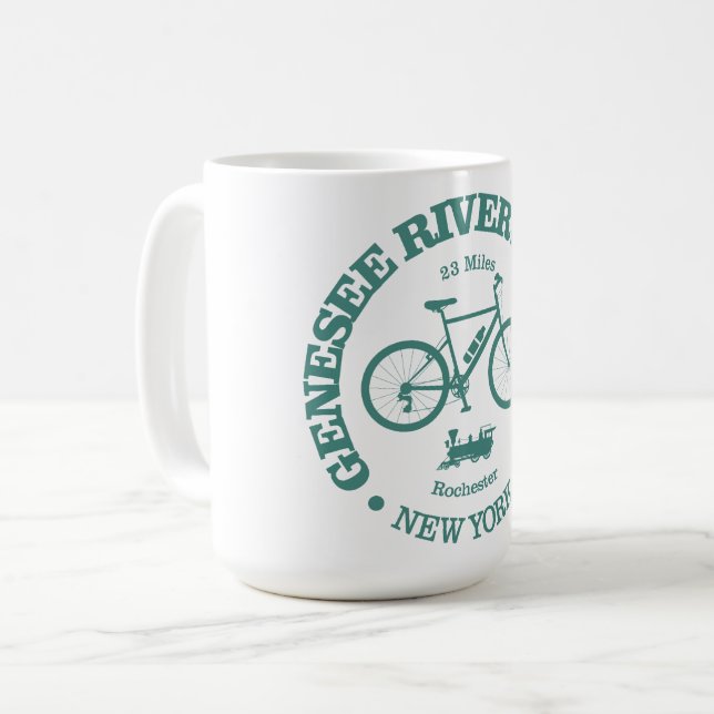 Caneca De Café Trilha Riverway Genesee (ciclismo) (Frente Esquerda)