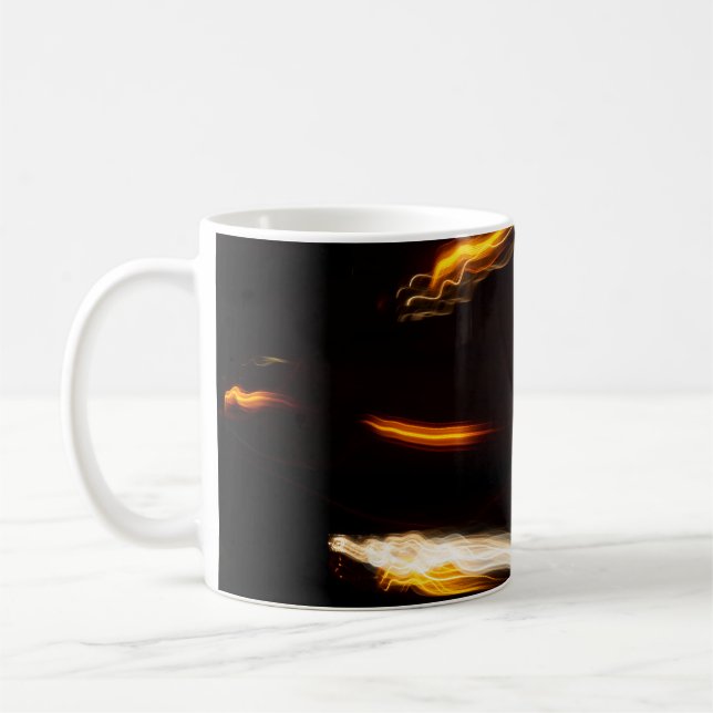 Caneca De Café Trilhas de Luz de Movimento Abstrato Longa Exposiç (Esquerda)