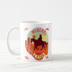 Caneca De Café Trilhos Sunset , Cowboy e Cactus Desert Journey .