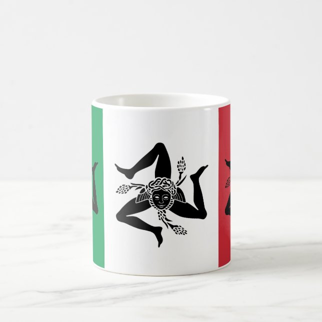 Caneca De Café Trinacria siciliano na bandeira italiana (Centro)