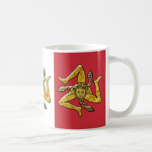 Caneca De Café Trinacria siciliano na bandeira italiana (Direita)