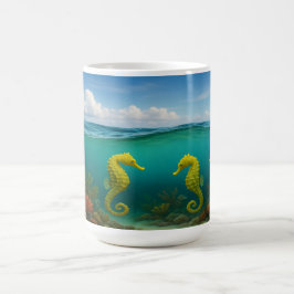 Caneca De Café Trio de Cavalo no Coral Reef