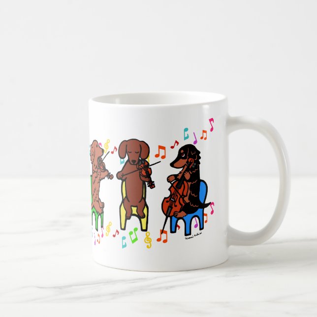 Caneca De Café Trio de corda do Dachshund (Direita)