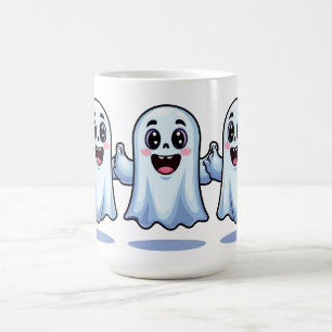 Caneca De Café Trio de Fantasmas Felizes de Mãos Dadas Magia de H