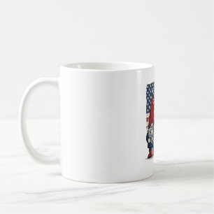 Caneca De Café Trio de Gnome Patriótico EUA Design Vetorial Vinta