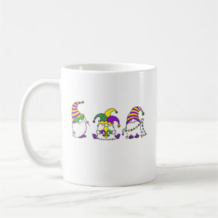 Caneca De Café Trio de Gnomos do Carnaval de Mardi Gras Fofo