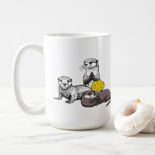 Caneca De Café Trio de Lontra Fofa