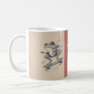 Caneca De Café Trío de Sapo de Skate Retro – Arte Animal Vintage