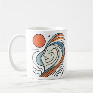Caneca De Café Tripla Blend da Rapariga de Arte de Linha Criativa