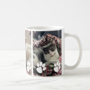 Caneca De Café Triple Pet Photo With Names Mug