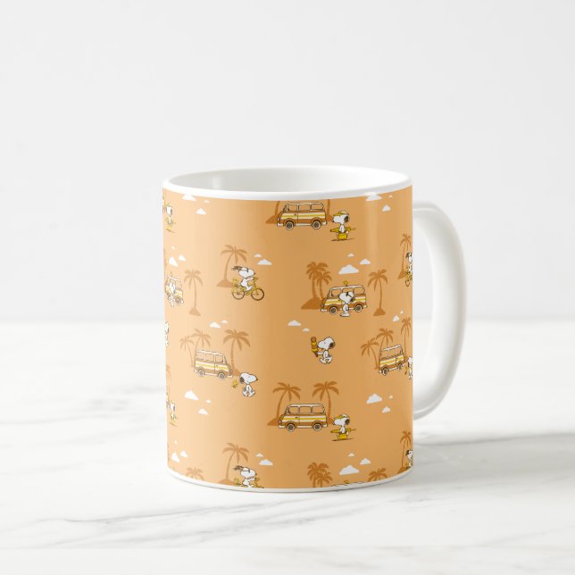 Caneca De Café Trippin rodoviário | Amendoins Snoopy Beach Patter (Frente Esquerda)