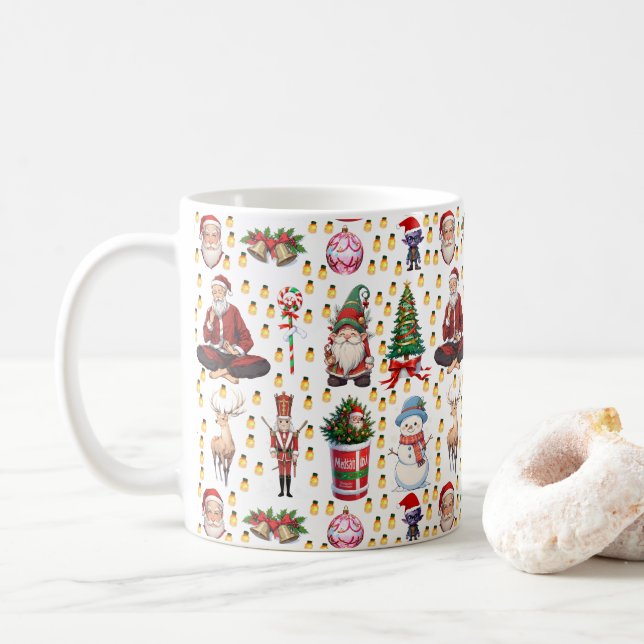 Caneca De Café Tripulação de Natal (Com Donut)
