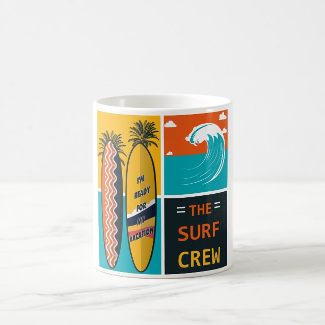 Caneca De Café Tripulação do Surf (Centro)