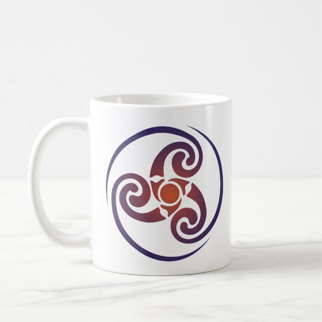 Caneca De Café Triskele, espiral tripla, símbolo Triskelion Celti (Esquerda)