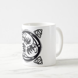 Caneca De Café Triskelion Celtic Knot Mandala Design Black