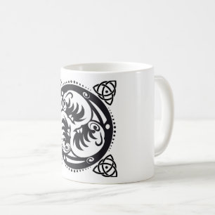Caneca De Café Triskelion Celtic Knot Mandala Design Black