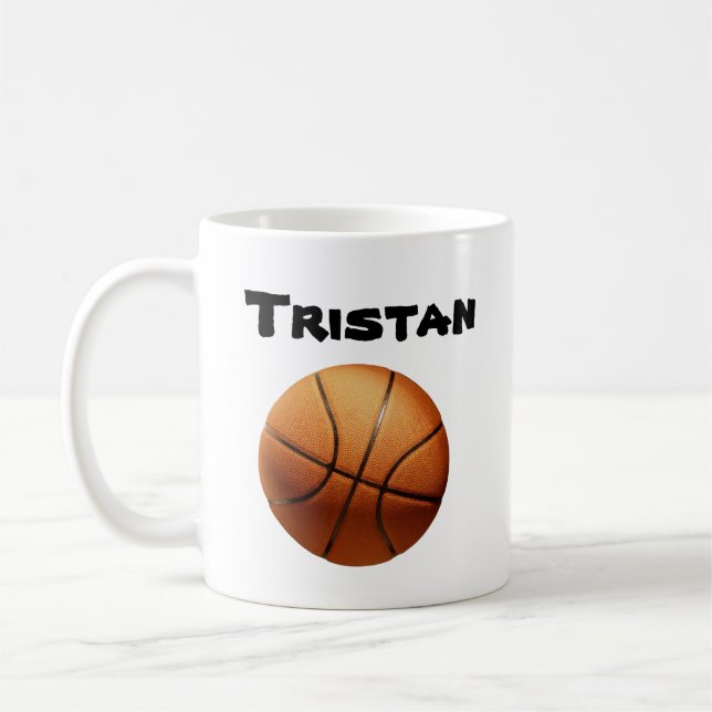 Caneca De Café Tristan Name With Orange Basball, Coffee Mug (Esquerda)