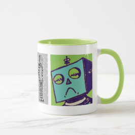 Caneca de café triste do robô