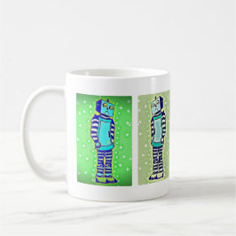 Caneca de café triste do robô