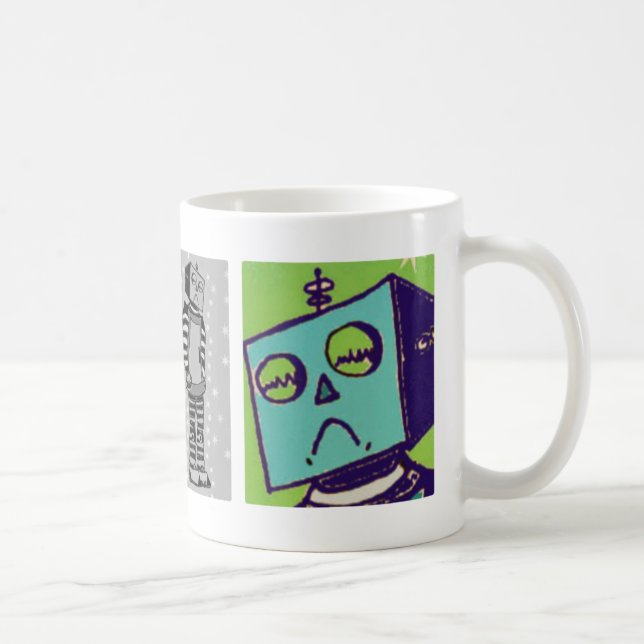 Caneca de café triste do robô (Direita)