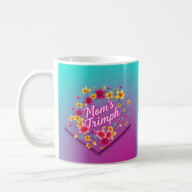 Caneca De Café Triunfo Floral Vibrante da Mãe (Esquerda)