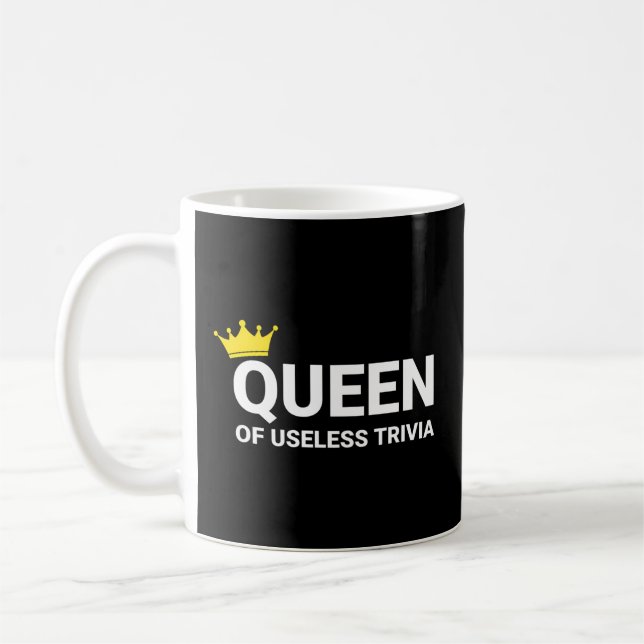 Caneca De Café Trivia Night Queen, De Trivia Inútil (Esquerda)