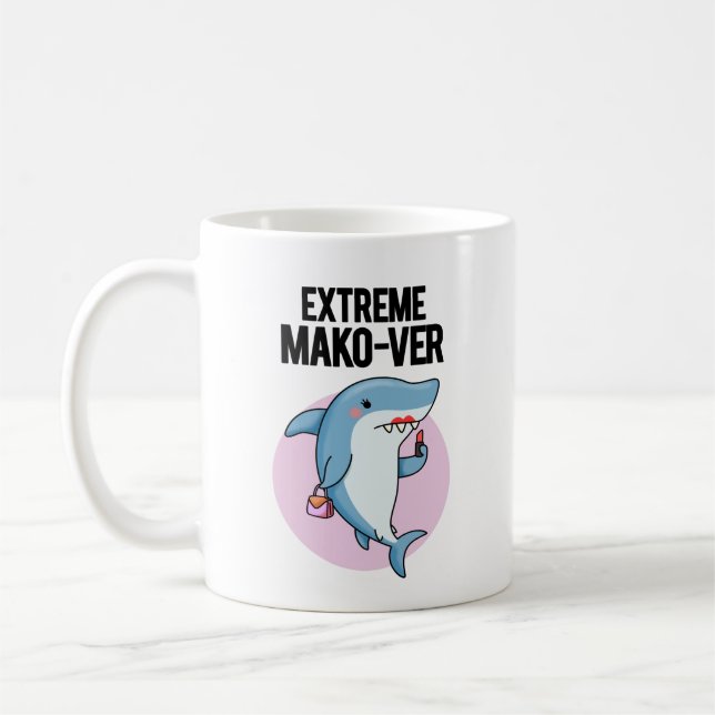 Caneca De Café Trocadilho de Shark Mako Engraçado Extreme (Esquerda)
