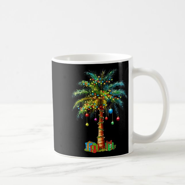 Caneca De Café Trocal Christmas Hawaiian Santa Xmas Lights Palm T (Direita)
