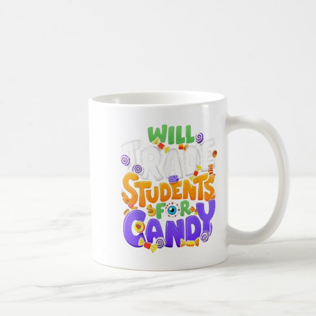 Caneca De Café Trocará Estudantes Por Halloween De Doces Professo (Direita)