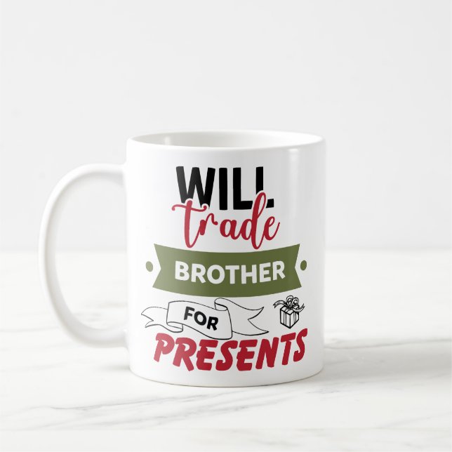 Caneca De Café Trocarei Irmão Por Presentes (Esquerda)