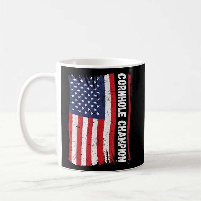 Caneca De Café Troféu Campeão da Diversão Bean Bag Cornhole (Esquerda)
